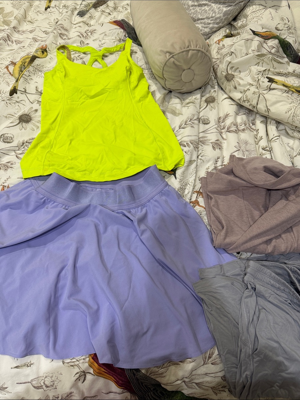 lululemon athletica Neon Yellow Tank with Lavender Skirt